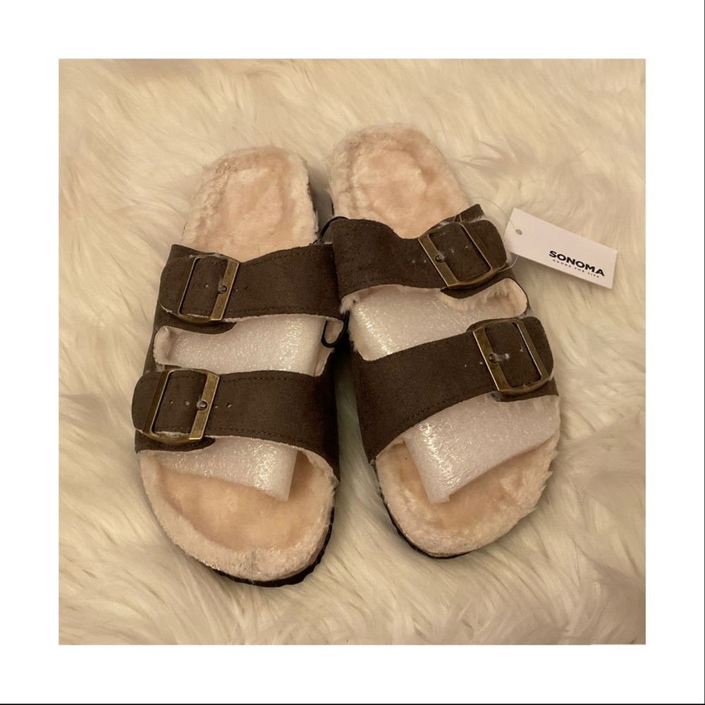 Sonoma Faux Suede Cork Slippers - NWT - Medium 7/8 - Olive
